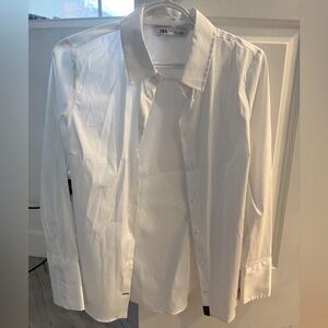 Zara crisp white button down collar shirt